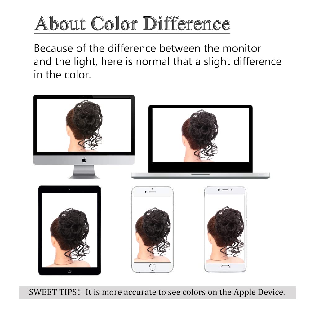 InspiritStyle Messy Bun Hair Piece Scrunchie Extension Tousled Updo Hair Bun Ponytail Hair Hairpieces Synthetic Chignon for Women