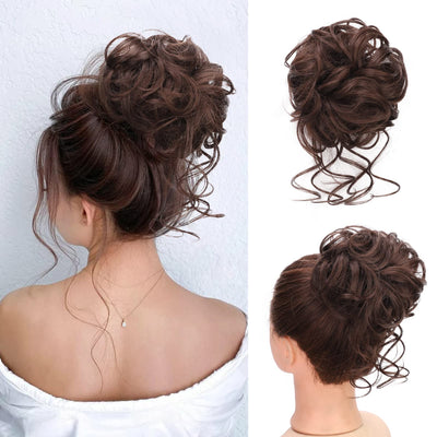 InspiritStyle Messy Bun Hair Piece Scrunchie Extension Tousled Updo Hair Bun Ponytail Hair Hairpieces Synthetic Chignon for Women