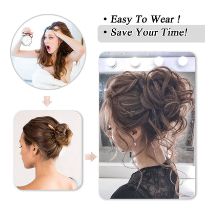 InspiritStyle Messy Bun Hair Piece Scrunchie Extension Tousled Updo Hair Bun Ponytail Hair Hairpieces Synthetic Chignon for Women