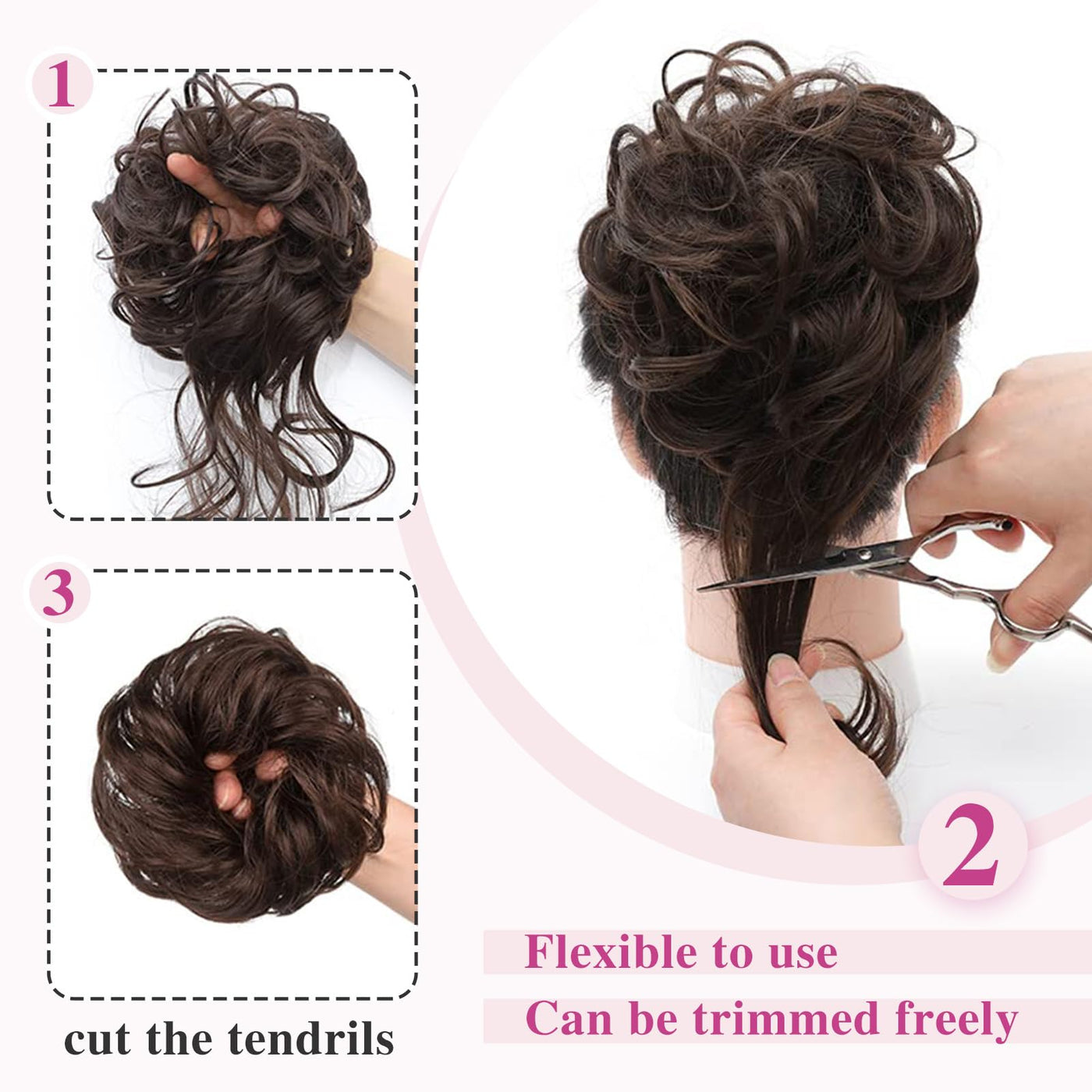 InspiritStyle Messy Bun Hair Piece Scrunchie Extension Tousled Updo Hair Bun Ponytail Hair Hairpieces Synthetic Chignon for Women