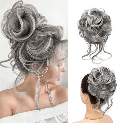 InspiritStyle Messy Bun Hair Piece Scrunchie Extension Tousled Updo Hair Bun Ponytail Hair Hairpieces Synthetic Chignon for Women