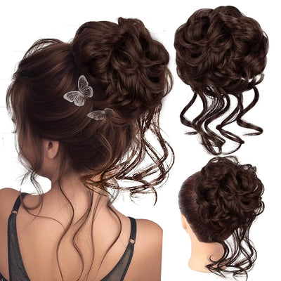InspiritStyle Messy Bun Hair Piece Scrunchie Extension Tousled Updo Hair Bun Ponytail Hair Hairpieces Synthetic Chignon for Women