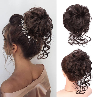 InspiritStyle Messy Bun Hair Piece Scrunchie Extension Tousled Updo Hair Bun Ponytail Hair Hairpieces Synthetic Chignon for Women
