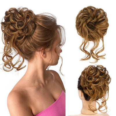 InspiritStyle Messy Bun Hair Piece Scrunchie Extension Tousled Updo Hair Bun Ponytail Hair Hairpieces Synthetic Chignon for Women